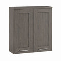 Armoire murale de salle de bain 2 portes gris chêne en panneaux de particules mélaminés 60 x 20 x 70 cm