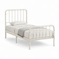 Lit simple cadre de lit en acier blanc 90 x 190 cm