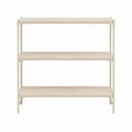 Console de rangement 3 niveaux beige en bambou massif et MDF 114 x 35 x 92 cm
