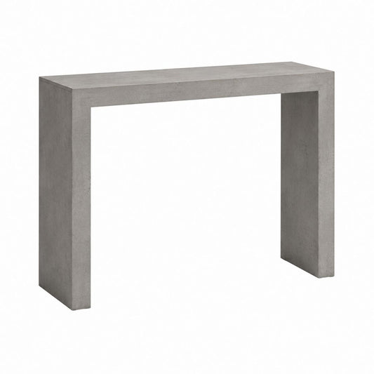 Console d'entrée grise en panneaux de particules décor béton rectangulaire 120 x 35 x 76 cm